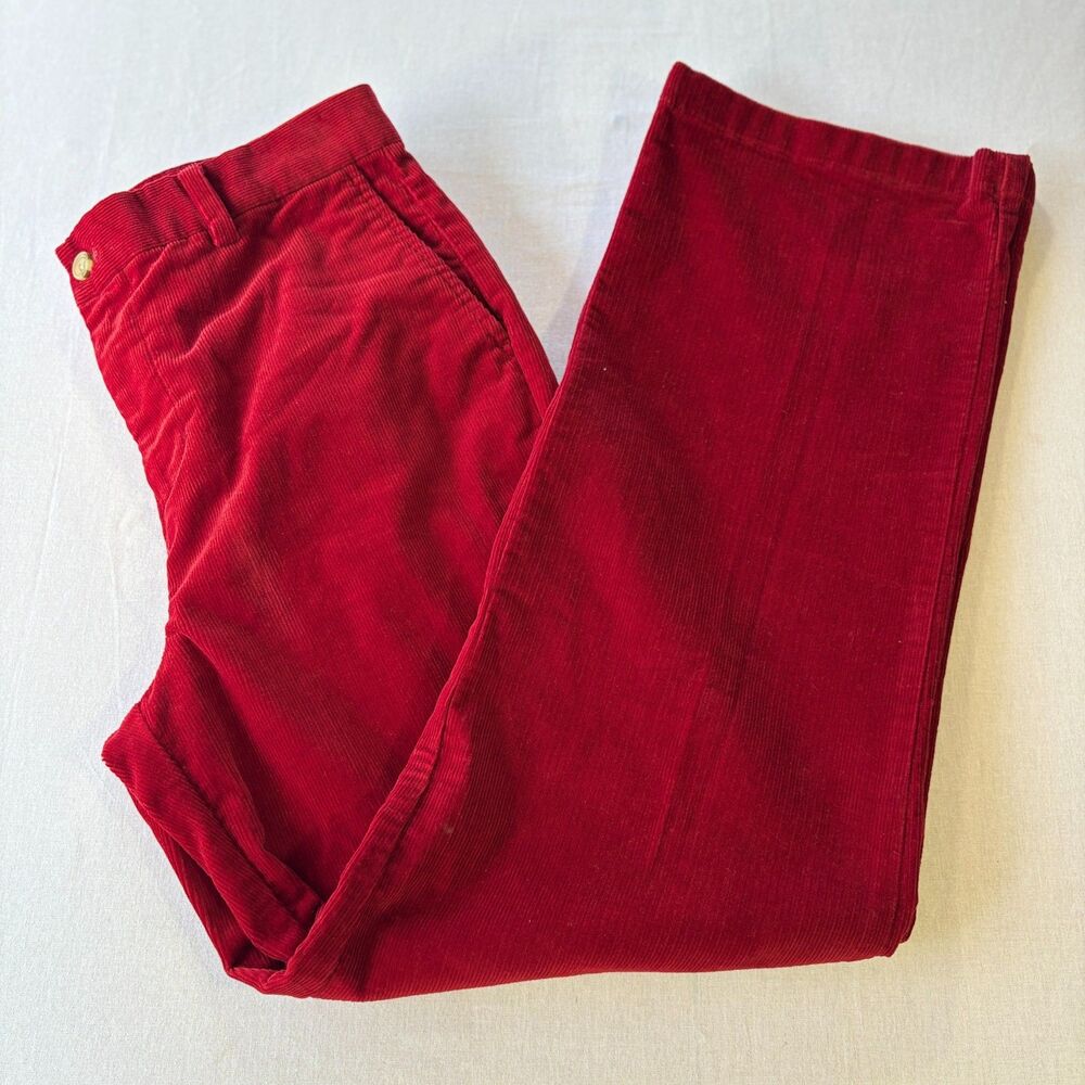 Vineyard Vines Women's Size 18 Red Corduroy Straight Leg Pants Holiday